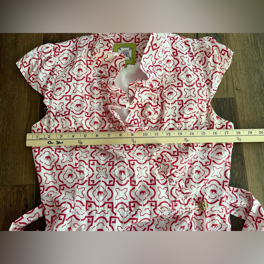 Elizabeth McKay Red and White Printed Mini Dress - Picture 7 of 11